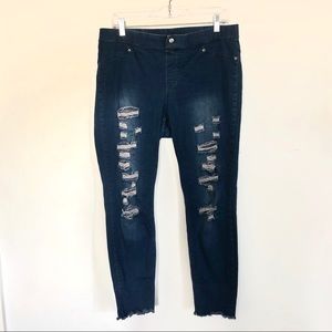 Distressed Jean Leggings